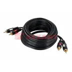 Шнур 2 RCA - 2 RCA, 10 м., черный GOLD
