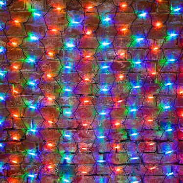 Гирлянда "Сеть" 2x3м, черный КАУЧУК, 432 LED Мультиколор | 217-129 | NEON-NIGHT