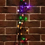 Гирлянда "Мультишарики" Ø17,5 мм, 10 м, темно-зеленый ПВХ, 80 диодов, цвет Мультиколор | 303-509-6 | NEON-NIGHT