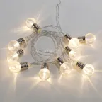 Гирлянда светодиодная Лампочки 10 LED, 1.5 м, прозрачный ПВХ, теплый белый цвет свечения, 2 х АА (батарейки не в комплекте) | 304-015 | NEON-NIGHT