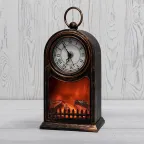 Светодиодный камин Старинные часы с эффектом живого огня 14,7x11,7x25 см, бронза, батарейки 2хС (не в комплекте) USB | 511-021 | NEON-NIGHT