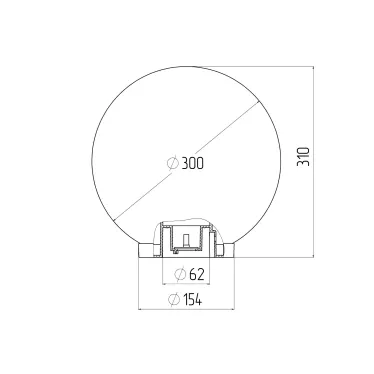 НТУ 02-100-301, шар белый призма D 300 мм (4/32)