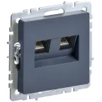 BRITE Розетка компьютерная двойная RJ45 кат.5E РК10-2-БрМ маренго