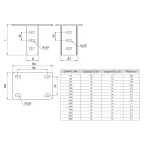 Кронштейн потолочный одинарный 2000мм (2,5мм)