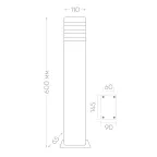 Светильник НТУ-60w столб Е27 IP54 черный