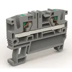 Проходная клемма 2 точки подключения на 4 кв.мм синяя