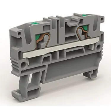 Проходная клемма 2 точки подключения на 4 кв.мм синяя
