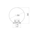 НТУ 02-60-255, шар дымчатый призма D 250 мм (6/48)
