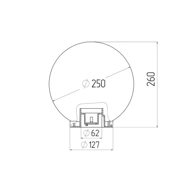 НТУ 02-60-255, шар дымчатый призма D 250 мм (6/48)