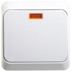 ЭТЮД Выключатель одноклавишный наружный с подсветкой белый сх.1