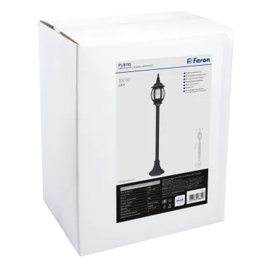 Светильник 8110 100W 230V E27 160х160х1200мм черный