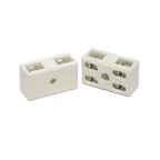 Клемма керамическая латунь 6 мм 2 пары на 8 контактов для разветвления с крепежным отверстием (5 шт/уп)