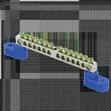 Шина нулевая N 63.14 (2 изолятора стойка) никель