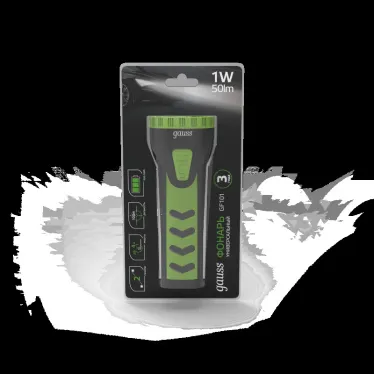 Фонарь светодиодный ручной 1 Вт 50 лм Черный IP3X аккумуляторный Lead acid 250мАч GFL Gauss