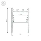 Профиль SL-COMFORT-3551-2000 ANOD (ARL, Алюминий)
