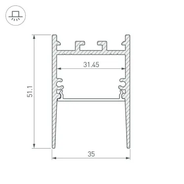 Профиль SL-COMFORT-3551-2000 ANOD (ARL, Алюминий)
