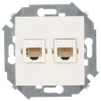 15 Розетка компьютерная двойная RJ45 кат.5е слоновая кость