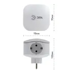 Тройник 3гн 220V + 2xUSB 2000mA, c заземл, со шт (белый) (6/36/864) SP-3e-USB-2A