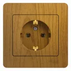 GLOSSA Розетка с заземлением дуб в сборе