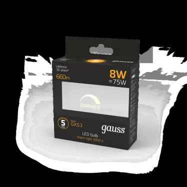 Лампа светодиодная LED 8 Вт 660 лм 3000К таблетка теплый GX53 AC 220В диммируемая Black Gauss