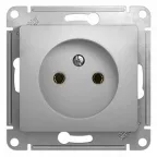 GLOSSA Розетка без заземления в рамку алюминий