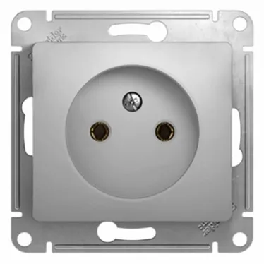 GLOSSA Розетка без заземления в рамку алюминий