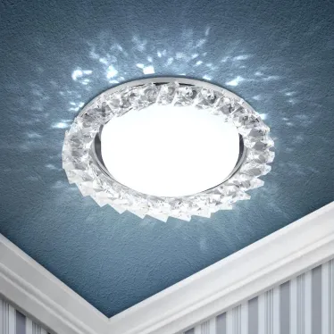 Светильник под лампу Gx53, 220V,13W, хром/прозрачный DK86 CH/WH