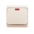 ЭТЮД Выключатель одноклавишный наружный с подсветкой бежевый сх.1