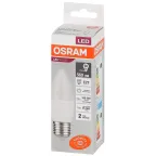 Лампа светодиодная LED 7 Вт E27 6500К 560Лм свеча 220 В (замена 60Вт) OSRAM