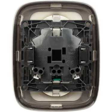 Valena ALLURE Розетка силовая двойная 2х2К+З 16А 250В с лицевой панелью со шторками безвинтовые зажимы слоновая кость