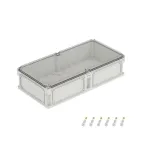 Корпус IP66/IP67, 600х300х146 мм, без МП, с фланцами, прозрачная крышка H- 21 мм