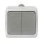 Выключатель Мурманск 2-клавишный 10А IP54 серый