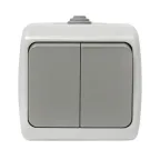 Выключатель Мурманск 2-клавишный 10А IP54 серый