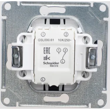 GLOSSA Переключатель одноклавишный сх.6 шоколад в рамку