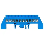 Шина 0 N (8х12мм) 10 отверстий латунь синий нейлоновый корпус комбинированный розничный стикер PROxima