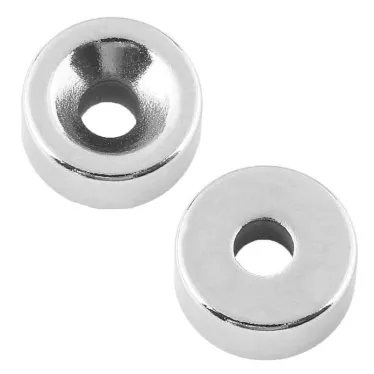 Неодимовый магнитный диск 15х5 мм с зенковкой 10х4.5 мм (упак - 2 шт.)