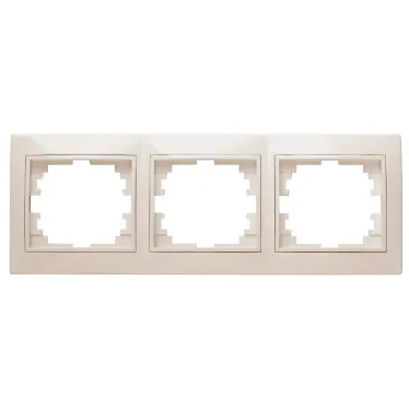 Рамка на 3 поста гор., СУ, Plano, сл.кость, 1-503-02