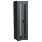 Шкаф напольный сетевой 19' LINEA N 42U 600х600мм передняя распашная перфорированная дверь задняя перфорированная черный