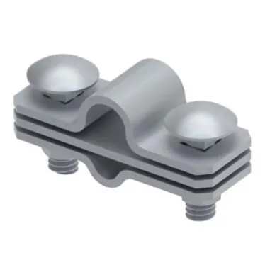 Соединитель с промежуточной пластиной для параллельного соединения прутка 6-10 мм со стержнем заземления 16 мм. Материал - горячеоцинкованная сталь.