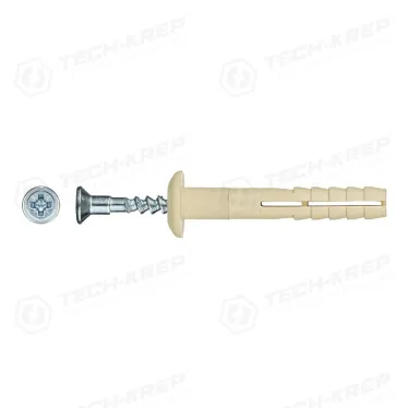 Дюбель-гвоздь 6х40 цилиндрический бортик, нейлон (150шт)