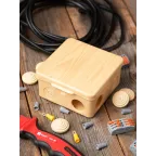 Коробка распаячная КМР-030-014 с крышкой (103х103х55), 8 мембранных вводов светлое дерево IP54 PROxima