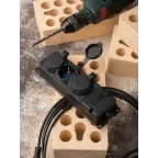 Роз. трехмест. с защит. крышками каучуковая 230В 2P+PE 16A IP44 DIY