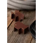 Угол T-образный (25х25) (4 шт) Plast под темное дерево