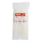 Хомут-стяжкa нейлоновая под винт 200x4,3 мм, белая, упаковка 100 шт, REXANT