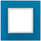 Рамка на 1 пост, стекло, Эра Elegance, голубой+бел, 14-5101-28