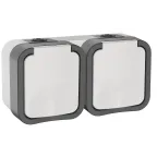 Розетка 2-местная горизонтальная TORS 16А IP55 белый