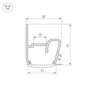 Профиль STRETCH-S-20-WALL-SIDE-2000 (RESPECT-ST)