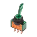 Тумблер 12V 20А (3c) ON-OFF однополюсный с зеленой подсветкой