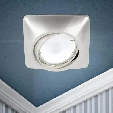 Светильник встраиваемый KL64A PS литой пов. MR16 12V/220V 50W перламутровое серебро (100/1200)