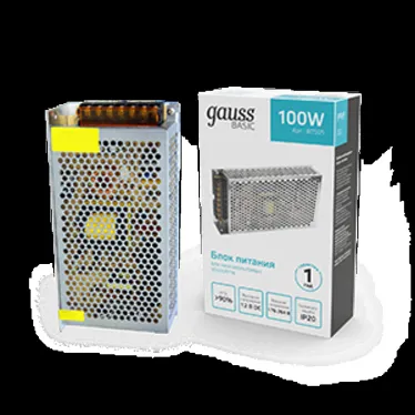 Блок питания для светодиодной ленты 100 Вт AC 176-264В Uвых 12В IP20 159х98х42мм Basic Gauss